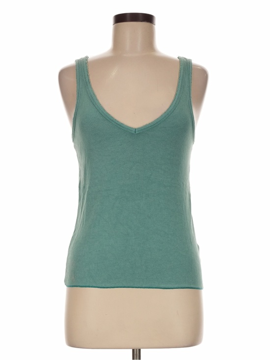 POL Tops - New: POL Ribbed V-Neck Boho Green Tank Top• Small
